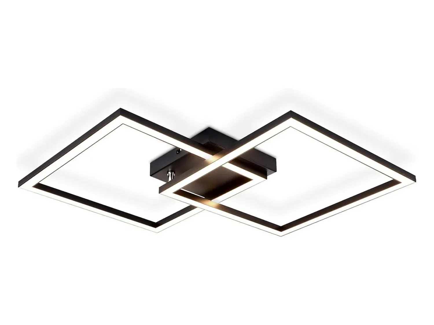 Online NETTLIFE luces de techo para salón, LED blanco cálido , 3000K, diseño moderno angular, 24W. Negro