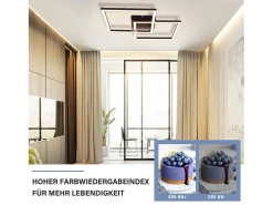 Online NETTLIFE luces de techo para salón, LED blanco cálido , 3000K, diseño moderno angular, 24W. Negro
