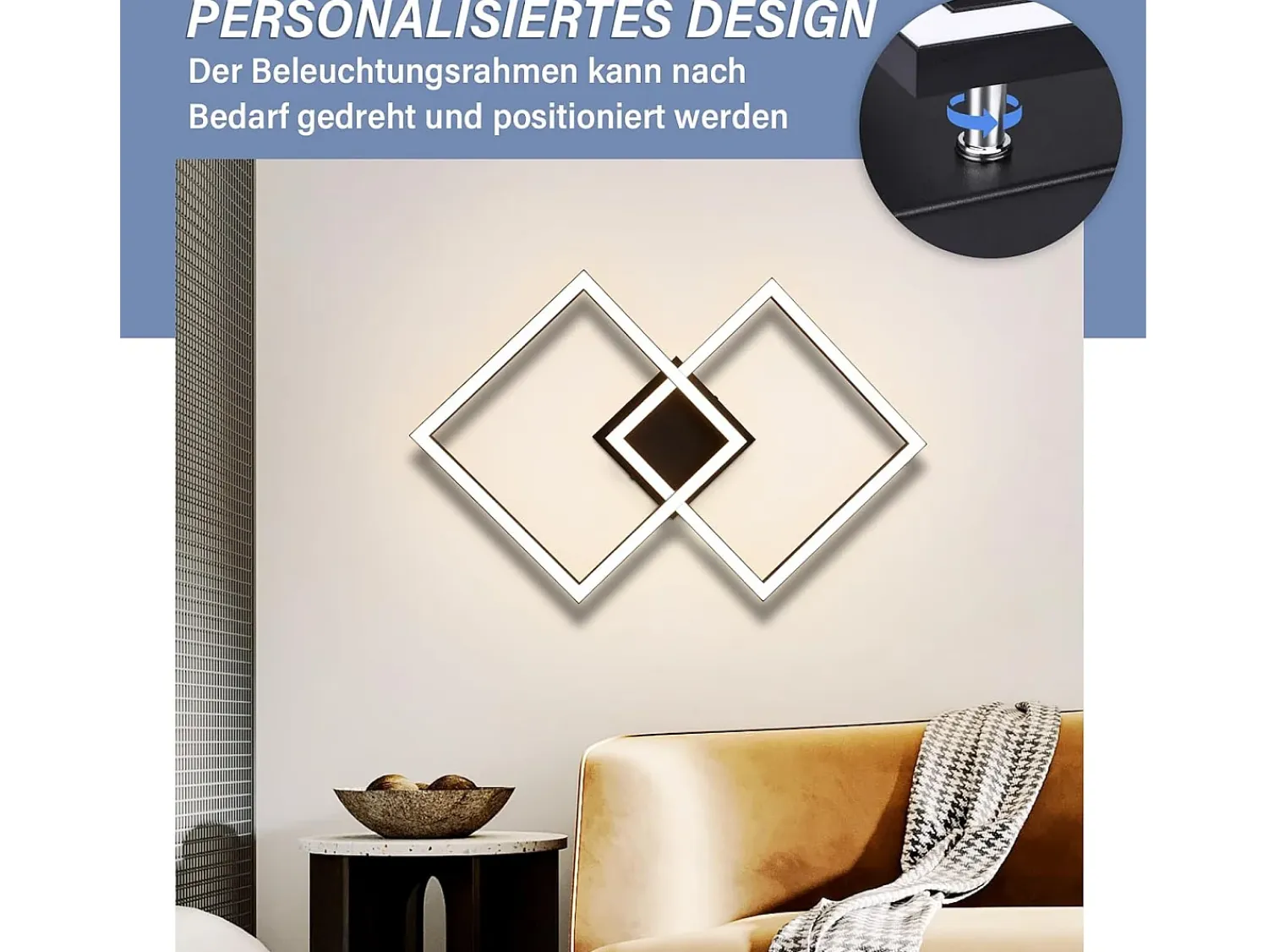Online NETTLIFE luces de techo para salón, LED blanco cálido , 3000K, diseño moderno angular, 24W. Negro