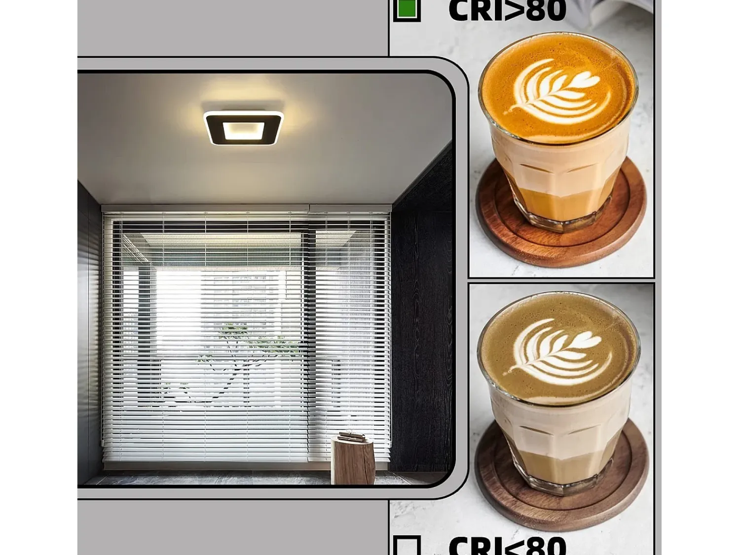 NETTLIFE Plafón^Luz de techo LED 23W 24cm lámpara de cocina blanca cálida diseño moderno lámpara cuadrada de dormitorio pasillo para sala de estar Negro