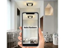 NETTLIFE Plafón^Luz de techo LED 23W 24cm lámpara de cocina blanca cálida diseño moderno lámpara cuadrada de dormitorio pasillo para sala de estar Negro