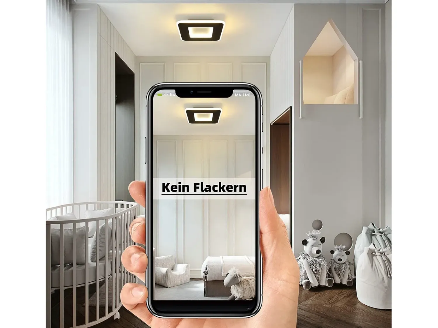NETTLIFE Plafón^Luz de techo LED 23W 24cm lámpara de cocina blanca cálida diseño moderno lámpara cuadrada de dormitorio pasillo para sala de estar Negro