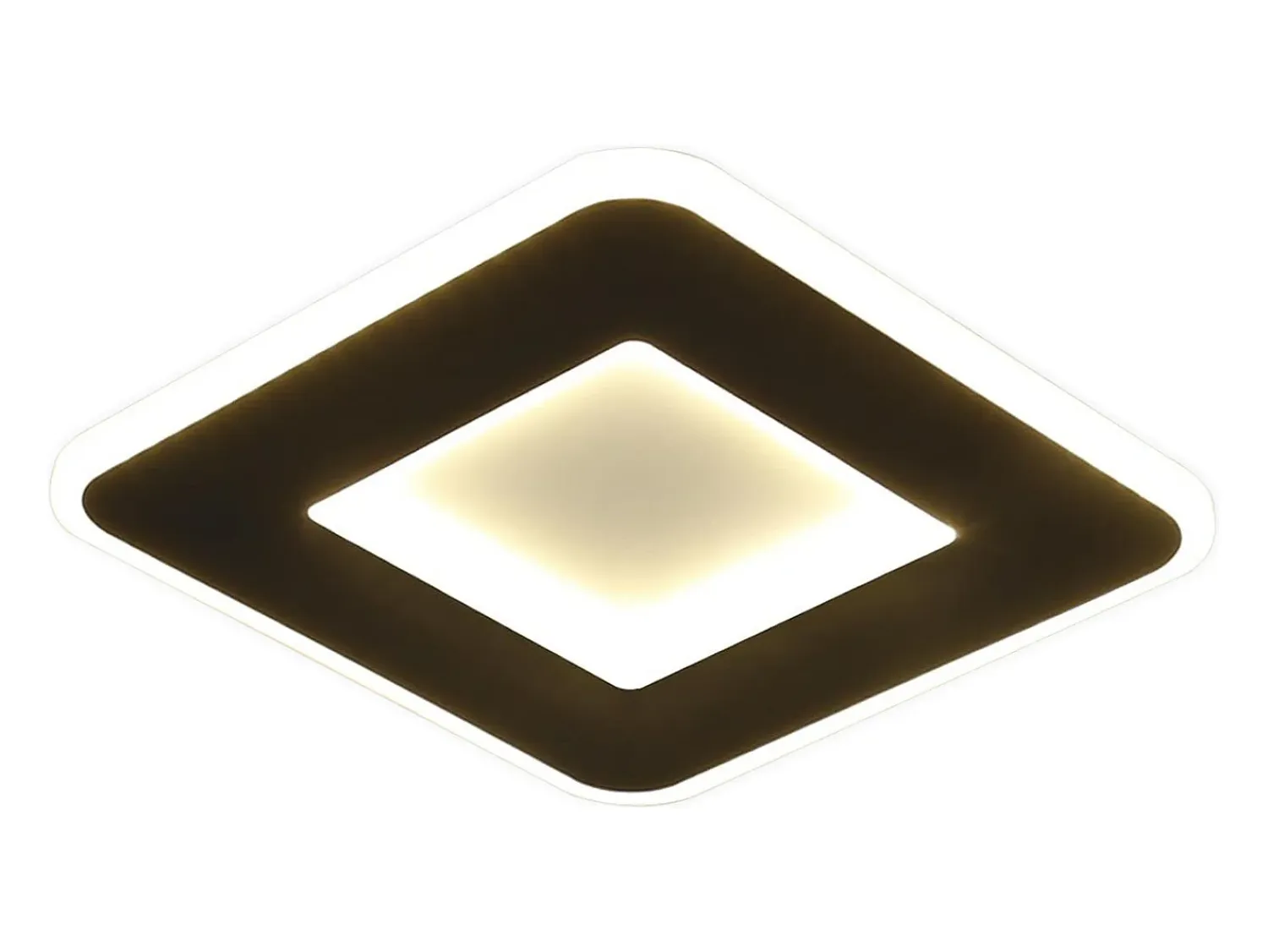 NETTLIFE Plafón^Luz de techo LED 23W 24cm lámpara de cocina blanca cálida diseño moderno lámpara cuadrada de dormitorio pasillo para sala de estar Negro