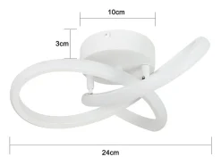Clearance NETTLIFE Luz de Techo LED Blanca Moderna 3000K cálido 17W Lámpara de Dormitorio con diseño geométrico pequeño para Sala de Estar Blanco