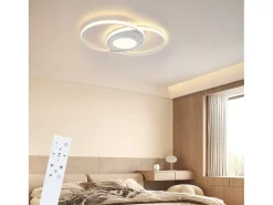 NETTLIFE Plafón^Luz de Techo LED Regulable con Control Remoto 48W Diseño para el Salón Dormitorio Lámpara Moderna para Cocina Oficina Blanco