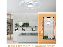 NETTLIFE Plafón^Luz de Techo LED Regulable con Control Remoto 48W Diseño para el Salón Dormitorio Lámpara Moderna para Cocina Oficina Blanco