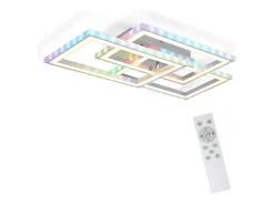 NETTLIFE Plafón^Luz de Techo LED RGB Lámpara de Dormitorio Moderna Regulable con Control Remoto 45W Geométrica para Sala Comedor Blanco