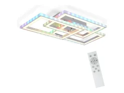 NETTLIFE Plafón^Luz de Techo LED RGB Lámpara de Dormitorio Moderna Regulable con Control Remoto 45W Geométrica para Sala Comedor Blanco