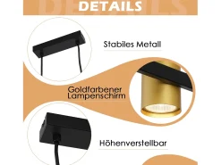 Clearance NETTLIFE Mesa de comedor colgante. Lámpara colgante de 6 bombillas negras GU10, industrial de metal. Dorado