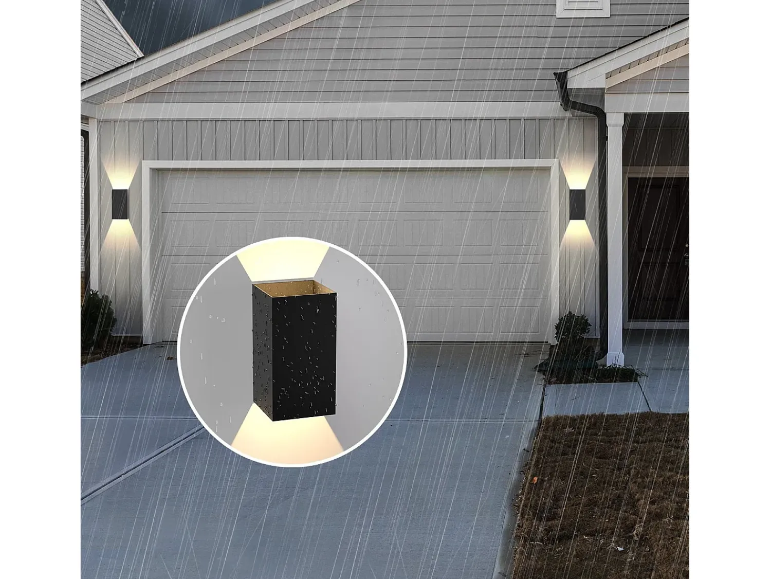 Outlet NETTLIFE Pack de 2 Aplique LED para exterior e interior: iluminación de pared negra, lámpara exterior, pared de casa 5 W IP65 blanco cálido 3000 K Negro