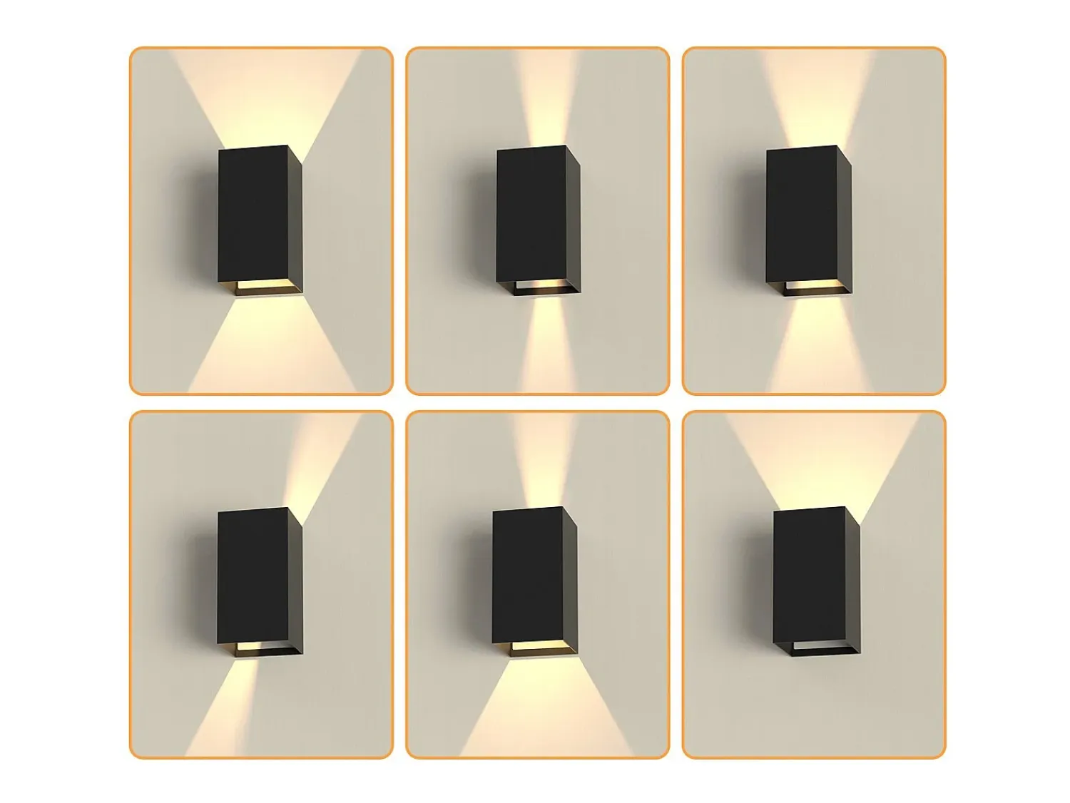 Outlet NETTLIFE Pack de 2 Aplique LED para exterior e interior: iluminación de pared negra, lámpara exterior, pared de casa 5 W IP65 blanco cálido 3000 K Negro