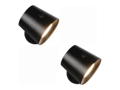 Sale NETTLIFE Pack de 2 Lámpara de pared de jaula de metal interiores, lámpara de techo de metal ajustable moderna regulable de 360 ​​​​°, diseño Negro