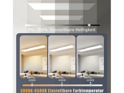 Sale NETTLIFE Panel LED 120x30, regulable de intensidad con mando a distancia, 40W, negro. Blanco