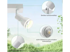 Best NETTLIFE Plafófono moderno: 3 focos del techo orientables de metal, plafófono GU10, para habitación, comedor, sin bombilla. Blanco