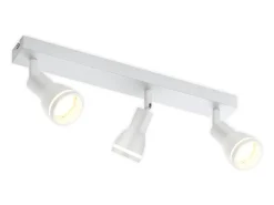 Best NETTLIFE Plafófono moderno: 3 focos del techo orientables de metal, plafófono GU10, para habitación, comedor, sin bombilla. Blanco