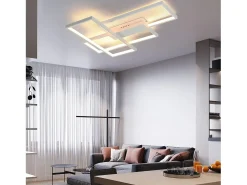 NETTLIFE Plafón^Plafón LED Ajustable Moderno, Lámpara de Salón, Plafón , 65W. Blanco