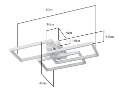 NETTLIFE Plafón^Plafón LED con intensidad variable y mando a distancia, 63W, . Blanco