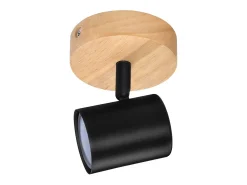 Discount NETTLIFE Plafón LED de 1 llama - Plafón GU10 Foco giratorio Aplique de madera Foco de pared para salón dormitorio MAX.40W Sin bombilla Negro