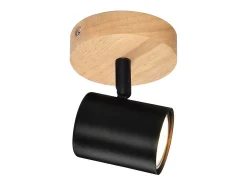 Discount NETTLIFE Plafón LED de 1 llama - Plafón GU10 Foco giratorio Aplique de madera Foco de pared para salón dormitorio MAX.40W Sin bombilla Negro