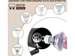 NETTLIFE Plafón^Plafón LED de 3 llama - Plafón GU10 Foco giratorio Aplique de madera Foco de pared para salón dormitorio Sin bombilla Negro