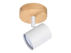 Online NETTLIFE Plafón LED de 1 llama - Plafón GU10 Foco giratorio Aplique de madera Foco de pared para salón dormitorio MAX.40W Sin bombilla Blanco
