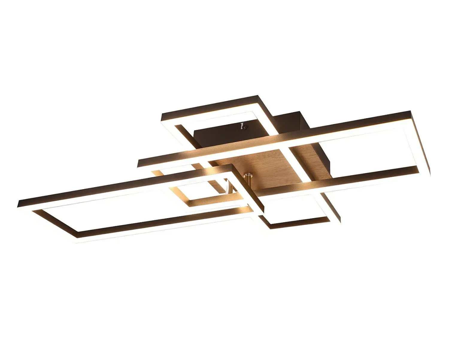 NETTLIFE Plafón^Plafón LED 3000K de madera negra, lámpara de habitación de diseño moderno, plafón de 32W de luz blanca cálida. Negro