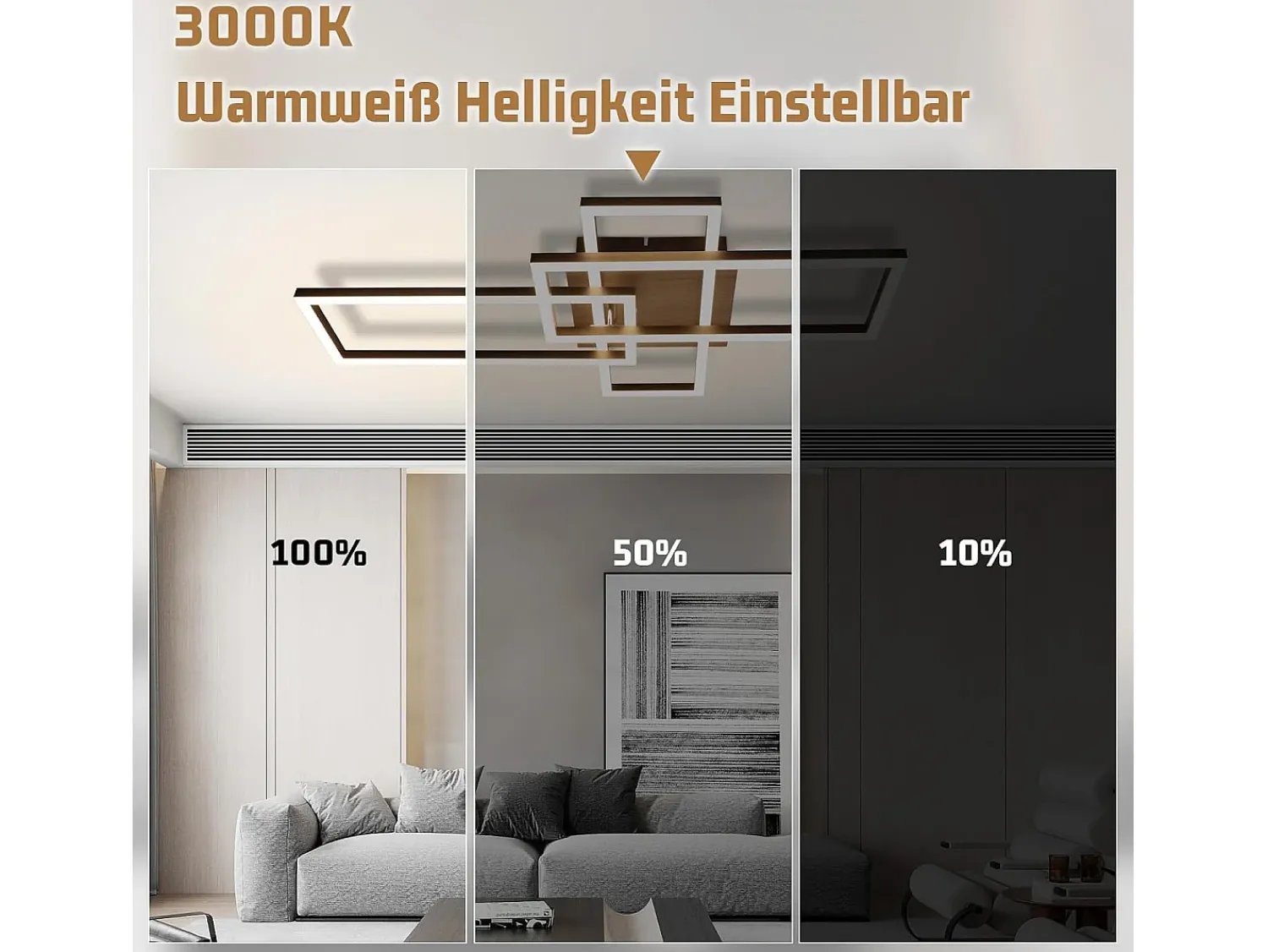NETTLIFE Plafón^Plafón LED 3000K de madera negra, lámpara de habitación de diseño moderno, plafón de 32W de luz blanca cálida. Negro