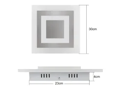 NETTLIFE Plafón^Plafón LED: Lámpara de Salón 30 cm, Lámpara de Cocina Regulable 23 W, Lámpara Moderna con Mando a Distancia para Dormitorio Blanco