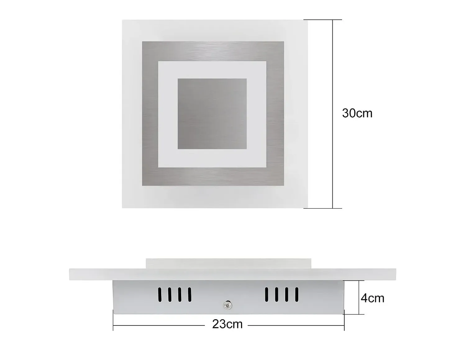 NETTLIFE Plafón^Plafón LED: Lámpara de Salón 30 cm, Lámpara de Cocina Regulable 23 W, Lámpara Moderna con Mando a Distancia para Dormitorio Blanco