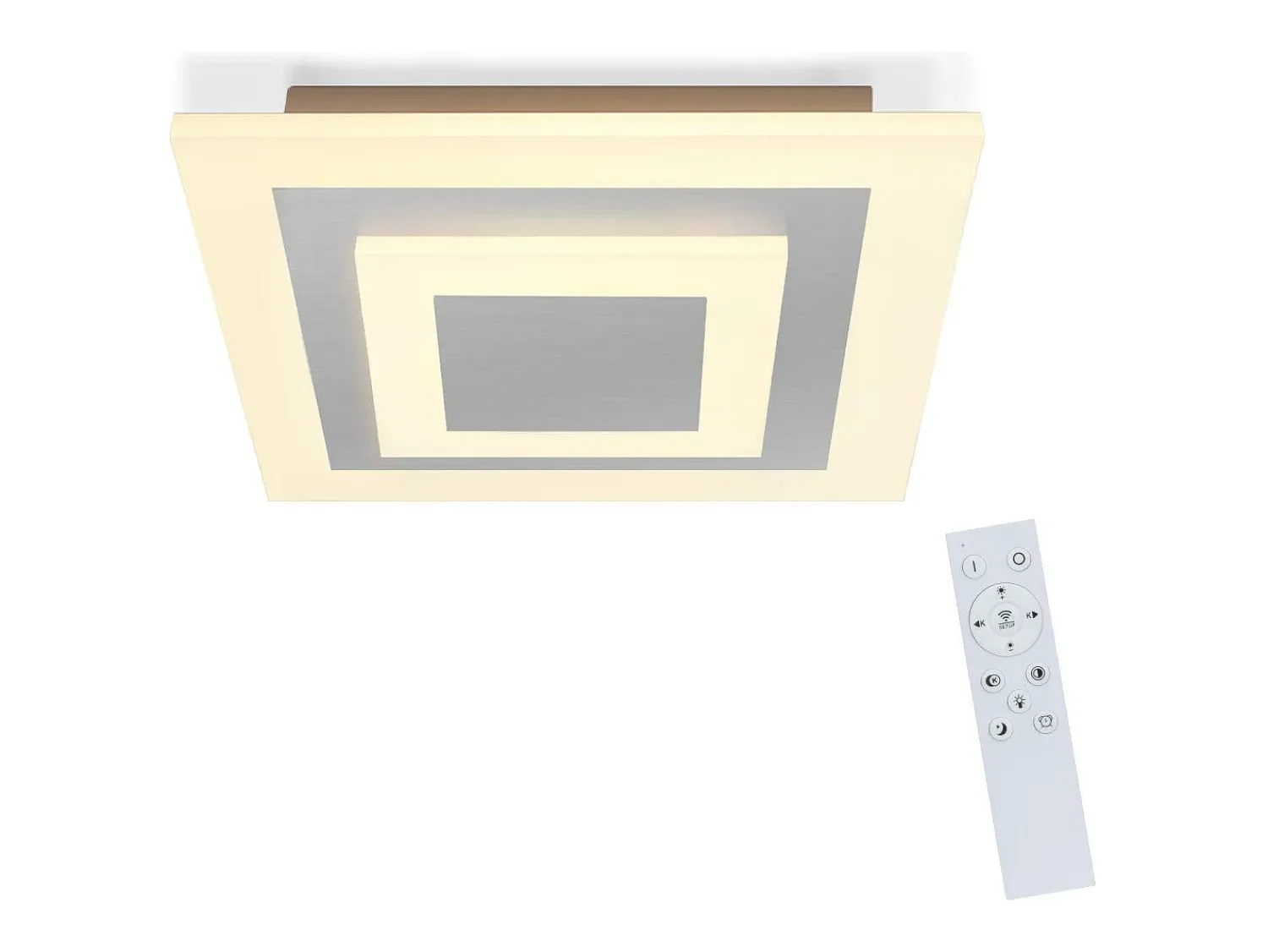 NETTLIFE Plafón^Plafón LED: Lámpara de Salón 30 cm, Lámpara de Cocina Regulable 23 W, Lámpara Moderna con Mando a Distancia para Dormitorio Blanco