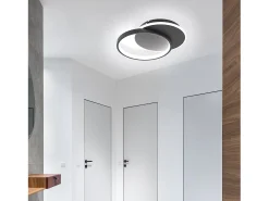 Clearance NETTLIFE Plafón LED para salón, dimmable, moderno, con mando a distancia para el pasillo. Negro
