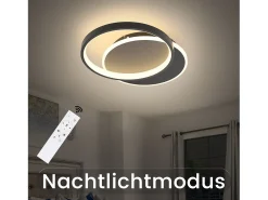 Clearance NETTLIFE Plafón LED para salón, dimmable, moderno, con mando a distancia para el pasillo. Negro
