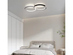 NETTLIFE Plafón^Plafón LED 37W, 54x32x8,5cm Moderno Regulable con Mando a Distancia Lámpara de Salón de Diseño de Metal para Dormitorio Oficina Blanco