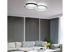 NETTLIFE Plafón^Plafón LED 37W, 54x32x8,5cm Moderno Regulable con Mando a Distancia Lámpara de Salón de Diseño de Metal para Dormitorio Oficina Blanco