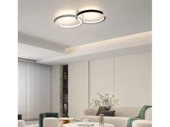 NETTLIFE Plafón^Plafón LED 37W, 54x32x8,5cm Moderno Regulable con Mando a Distancia Lámpara de Salón de Diseño de Metal para Dormitorio Oficina Blanco