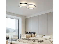 NETTLIFE Plafón^Plafón LED 37W, 54x32x8,5cm Moderno Regulable con Mando a Distancia Lámpara de Salón de Diseño de Metal para Dormitorio Oficina Blanco