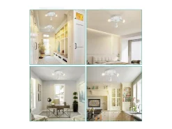 NETTLIFE Plafóndaro Blanco moderno: 3 focos orientables de techo de metal, plafóndaro GU10, para habitación, comedor, sin bombilla.