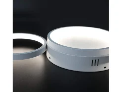 NETTLIFE Plafón^Plafóndaro LED con control remoto regulable de intensidad, 52W moderno con 4 aros metálicos. Blanco