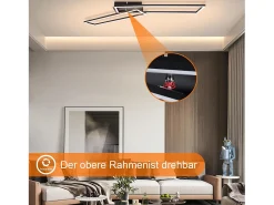 NETTLIFE Plafón^Plafóndrico LED de 32W, blanco cálido moderno, 3000K. Negro