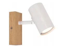 NETTLIFE Plafón^Plafónero de techo, 1 bombilla, lámpara de pasillo de madera, pasillo blanco, moderno plafónero de metal, GU10, 350° para. Marru00f3n