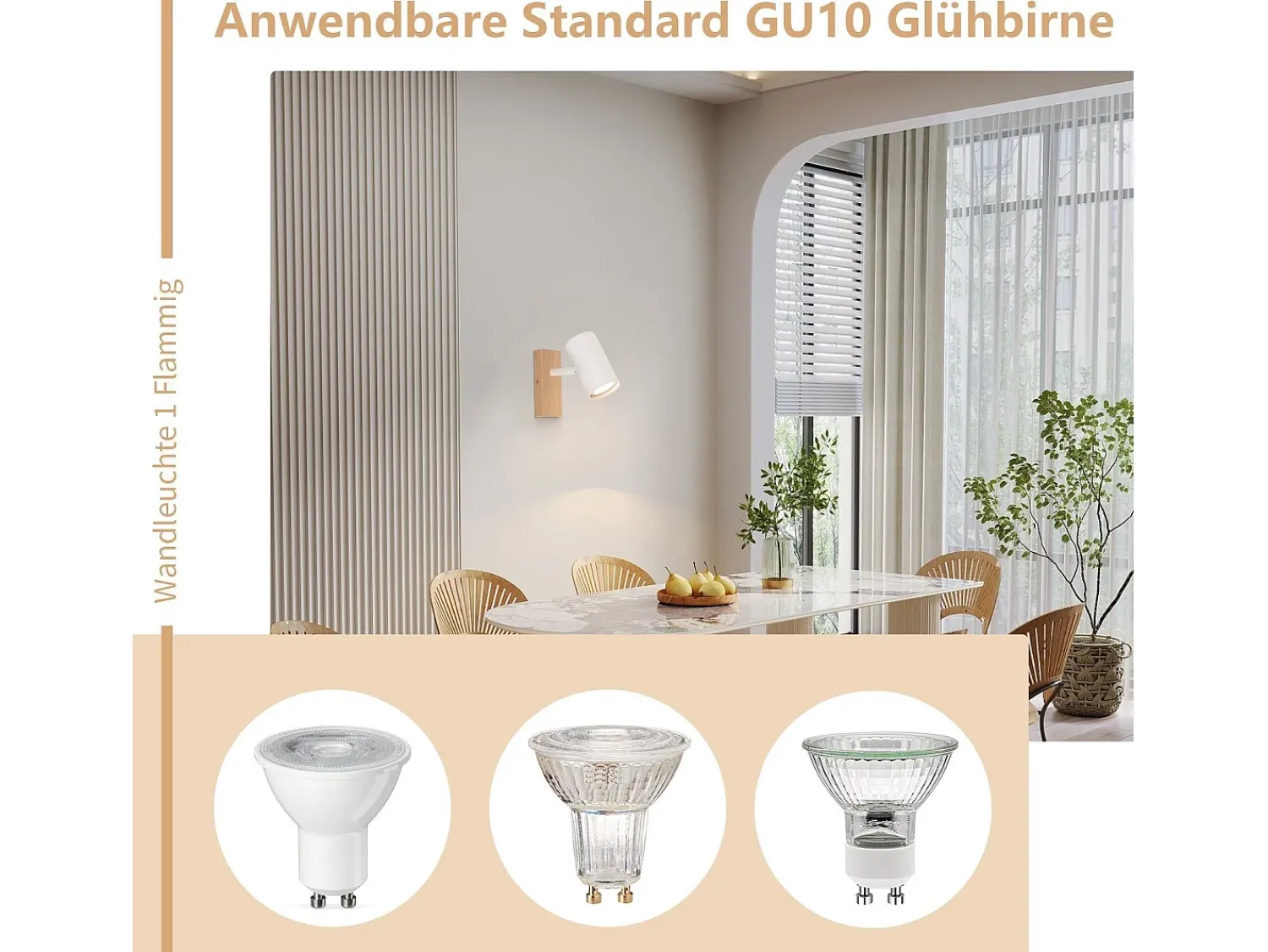 NETTLIFE Plafón^Plafónero de techo, 1 bombilla, lámpara de pasillo de madera, pasillo blanco, moderno plafónero de metal, GU10, 350° para. Marru00f3n