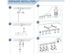 NETTLIFE Plafón^Plafonario moderno: 5 focos orientables de techo en metal, plafonario GU10, para dormitorio, comedor, sin bombilla. Blanco
