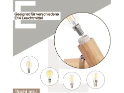 NETTLIFE Plafón^Plafonario de 2 focos, aspecto negro, de madera - plafonario orientable E14 hasta 350°,máximo 4 bombillas de 25w, moderno para sala, dormitorio, cocina. Blanco