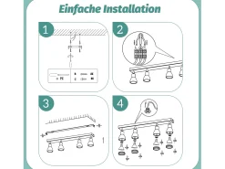 NETTLIFE Plafonario de 4 focos blanco: Plafonario metálico con focos GU10 giratorios para interiores, para cocina, oficina, salón y dormitorio, sin bombillas.