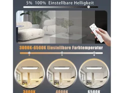NETTLIFE Plafón^Plafonario LED de intensidad variable de 100x25 cm con mando a distancia , 24 W. Negro
