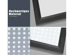 NETTLIFE Plafón^Plafonario LED de intensidad variable de 100x25 cm con mando a distancia , 24 W. Negro