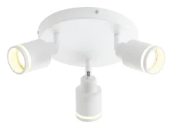 NETTLIFE Plafón^Plafonero moderno: 3 focos orientables del techo de metal, plafonero GU10, para habitación, comedor, sin bombilla. Blanco