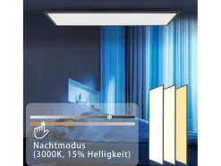 Sale NETTLIFE Plafonero LED 120 x 30 - Panel de techo de intensidad variable, lámpara de luz diurna larga, escritorio plano con mando a distancia, 40 W Negro
