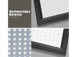 Sale NETTLIFE Plafonero LED 120 x 30 - Panel de techo de intensidad variable, lámpara de luz diurna larga, escritorio plano con mando a distancia, 40 W Negro