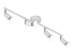 NETTLIFE Plafón^Plafonero LED de 4 bombillas GU10, plafonero moderno con luz de punto para interiores, . Blanco